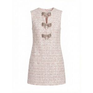 Self-Portrait Women Sequin Boucle Bow Mini Dress